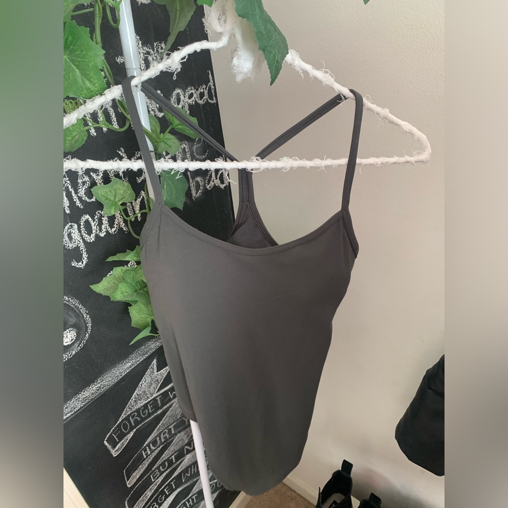 Grey Lululemon razor back body suit. Size 2.